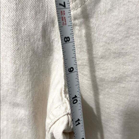 𝅺TOP shop moto mom high waisted cream colored  jeans size 26 - Picture 5 of 6